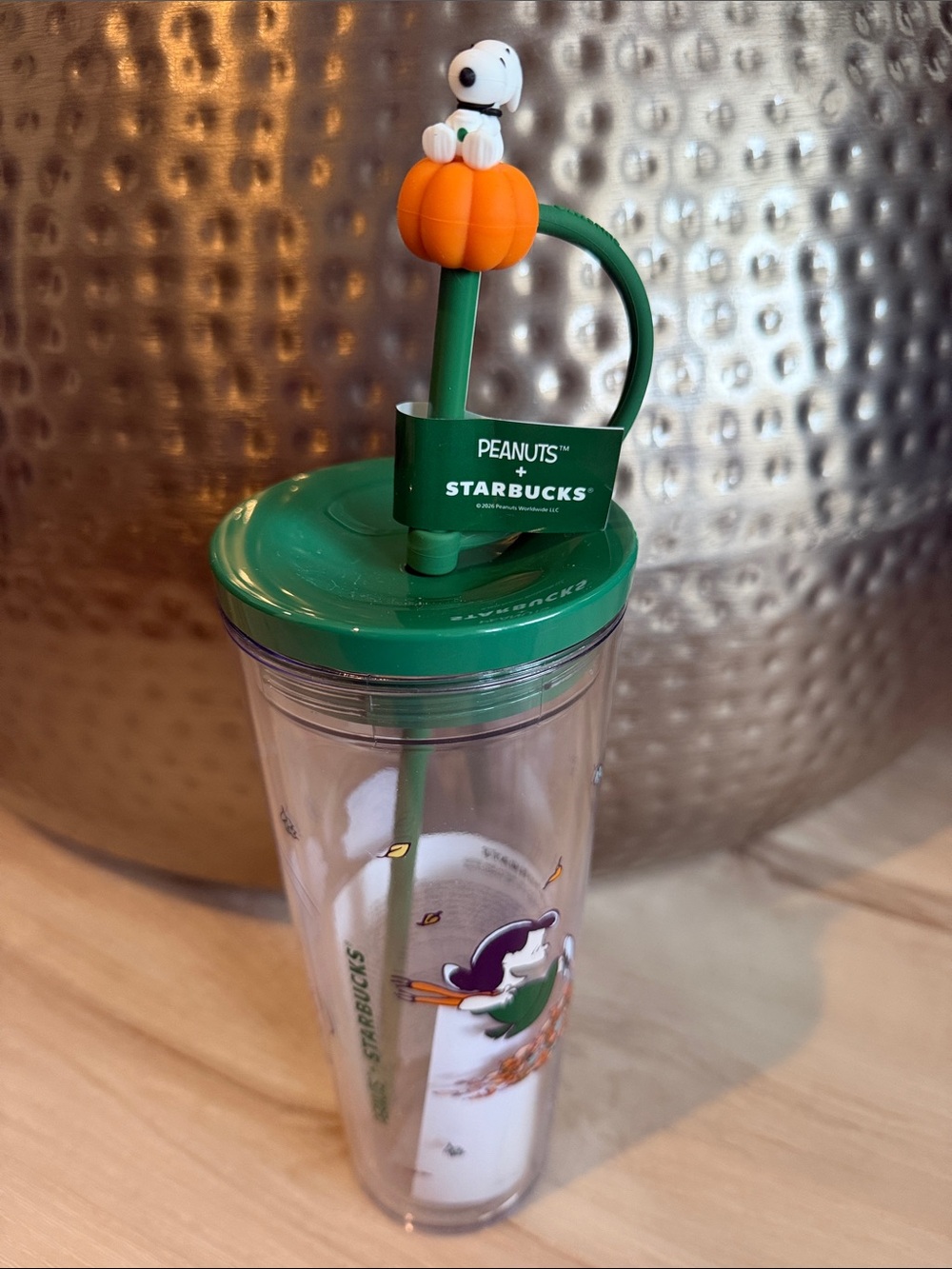 Starbucks x Peanuts 2026 Fall Tumbler Cup with Straw Pumpkin Topper